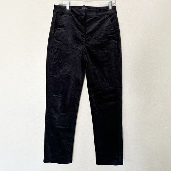 J. Crew Factory Pants Womens Tall Velvet Kallie Straight Leg Black Size 6T - Picture 1 of 7